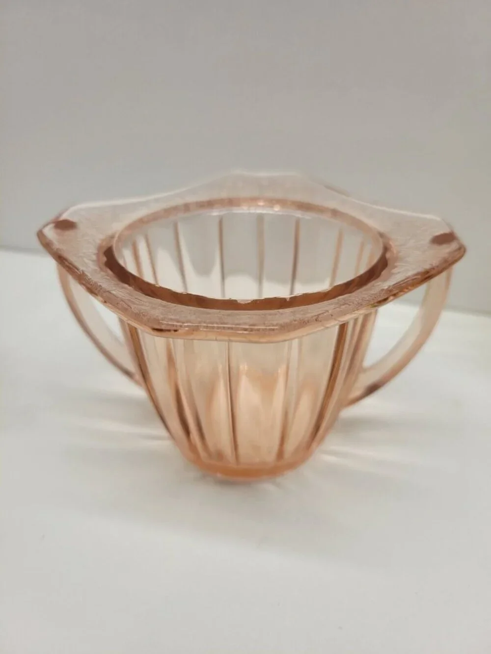 Jeannette Vintage Pink Depression Glass Adam Sugar Bowl & Creamer Set